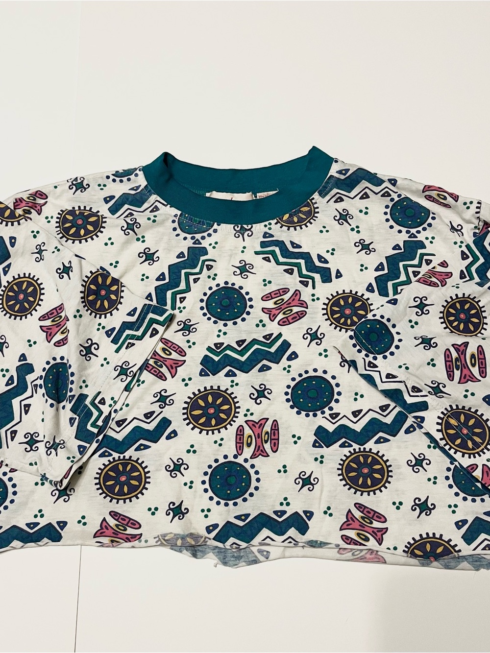 Vintage Geometric Crop Top